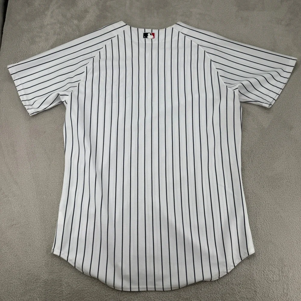 Majestic New York Yankees Mens Jersey 48 White Pinstripe Preowned Stains